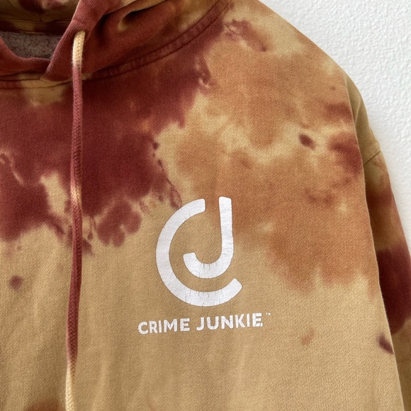 Crime Junkie Podcast Auburn Tan Tie Dye Hoodie Pullover Sweatshirt Unisex Small - Picture 3 of 7
